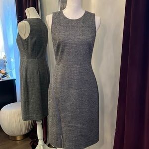 NWOT J. Crew Gray Wool Herringbone Sheath Dress Size 4